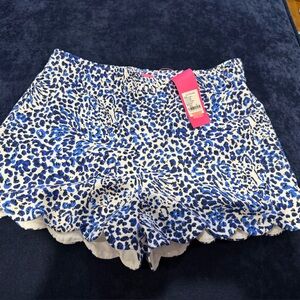 Lilly Pulitzer Blue and White Patterned Kids Shorts